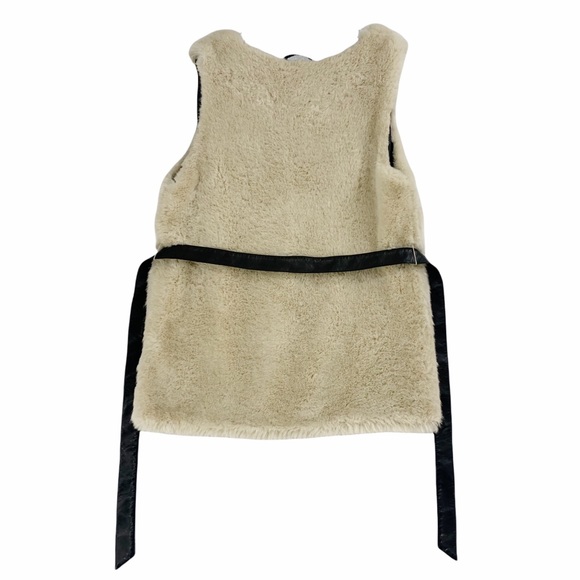 H&M Super Soft Faux Fur Tie Belt Waist Vest - Picture 4 of 14